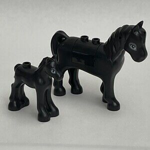 Lego Horses Foal Black 93084 34043 Minifigure Replacement Add-on Parts Pieces